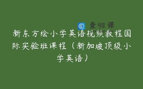 新东方绘小学英语视频教程国际实验班课程（新加坡顶级小学英语）