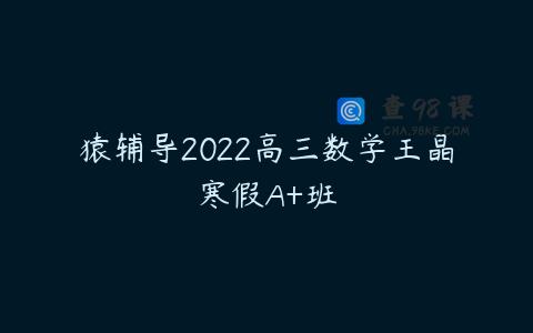 猿辅导2022高三数学王晶寒假A+班