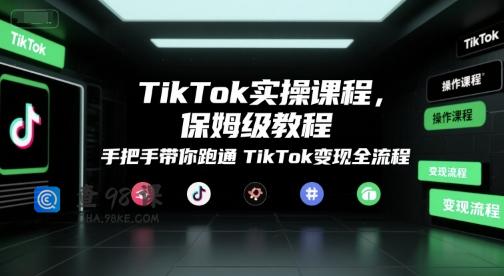 倪楠TikTok实操课程，保姆级教程，手把手带你跑通TikTok变现全流程