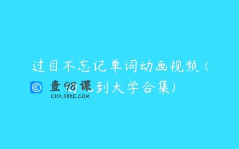 过目不忘记单词动画视频 (幼儿到大学合集)