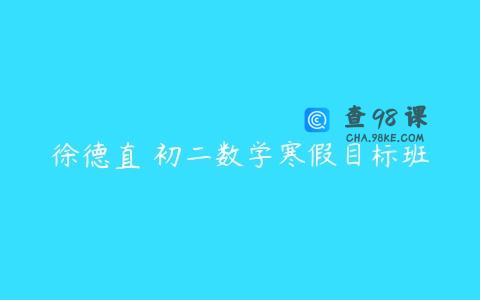 徐德直 初二数学寒假目标班
