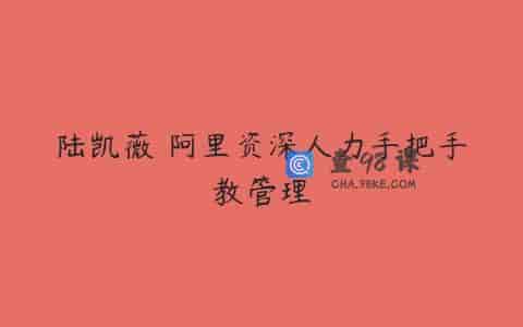 陆凯薇 阿里资深人力手把手教管理