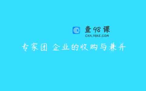 专家团 企业的收购与兼并
