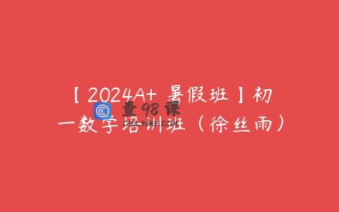 【2024A+ 暑假班】初一数学培训班（徐丝雨）