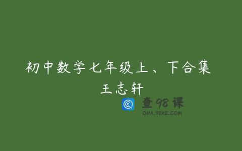 初中数学七年级上、下合集 王志轩