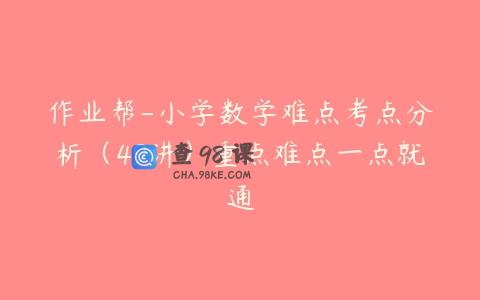 作业帮-小学数学难点考点分析（49讲）重点难点一点就通