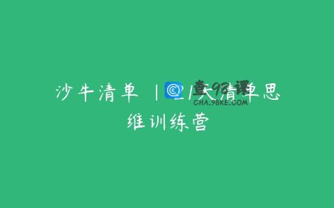 沙牛清单 | 21天清单思维训练营