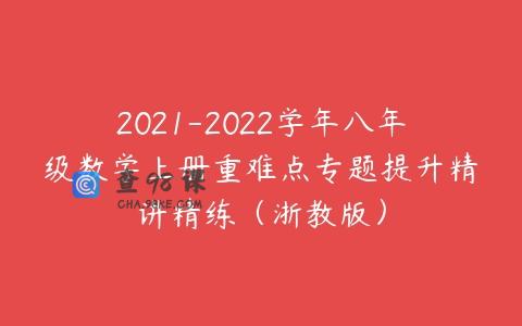 2021-2022学年八年级数学上册重难点专题提升精讲精练（浙教版）