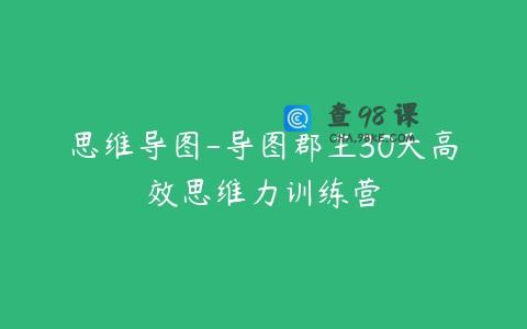 思维导图-导图郡主30天高效思维力训练营