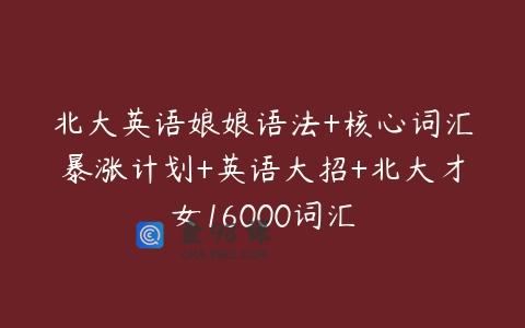 北大英语娘娘语法+核心词汇暴涨计划+英语大招+北大才女16000词汇