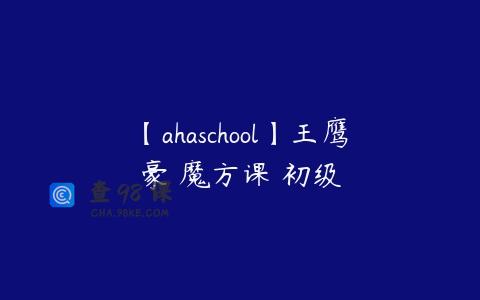 【ahaschool】王鹰豪 魔方课 初级