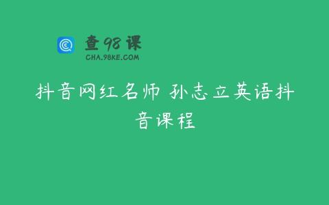 抖音网红名师 孙志立英语抖音课程