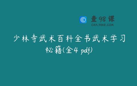 少林寺武术百科全书武术学习秘籍(全4冊pdf)