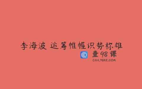 李海波 运筹帷幄识势称雄