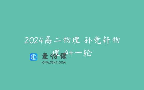 2024高二物理 孙竞轩物理 A+一轮