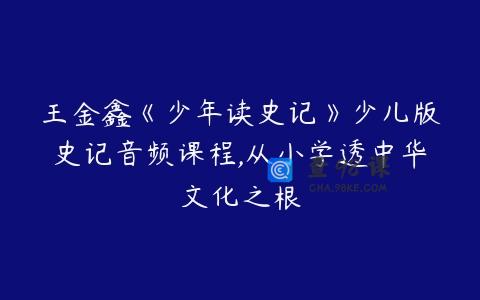 王金鑫《少年读史记》少儿版史记音频课程,从小学透中华文化之根