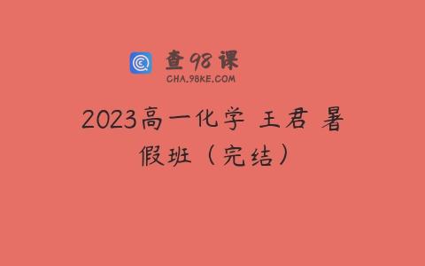 2023高一化学 王君 暑假班（完结）
