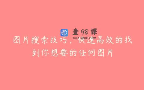 图片搜索技巧，快速高效的找到你想要的任何图片