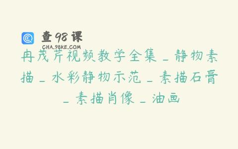 冉茂芹视频教学全集_静物素描_水彩静物示范_素描石膏_素描肖像_油画