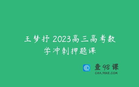 王梦抒 2023高三高考数学冲刺押题课