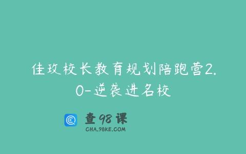 佳玫校长教育规划陪跑营2.0-逆袭进名校