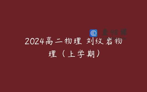 2024高二物理 刘纹岩物理（上学期）