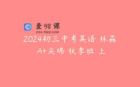 2024初三中考英语 林淼 A+尖端 秋季班 上