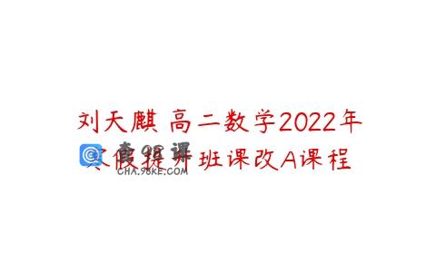 刘天麒 高二数学2022年寒假提升班课改A课程