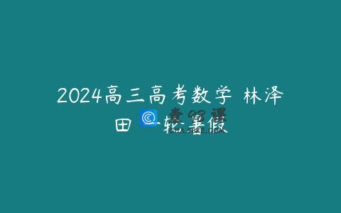 2024高三高考数学 林泽田 一轮暑假