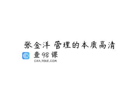 张金洋 管理的本质高清