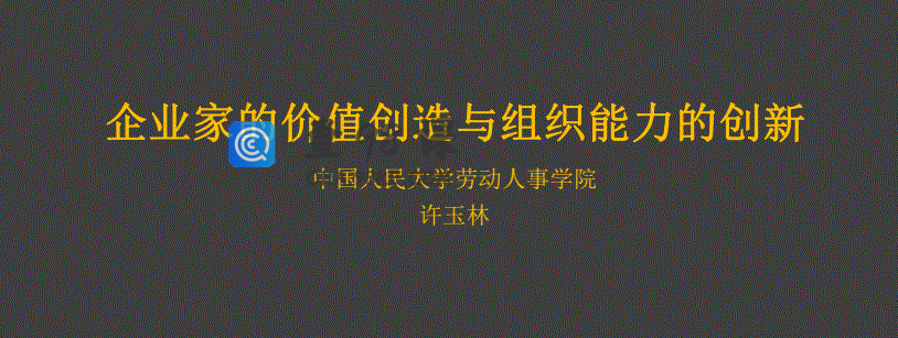 许玉林教授《企业家的价值创造和组织能力的创新》