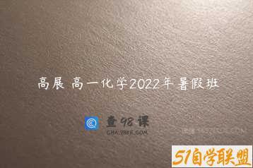高展 高一化学2022年暑假班