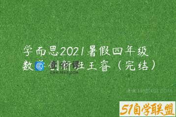 学而思2021暑假四年级数学创新班王睿（完结）