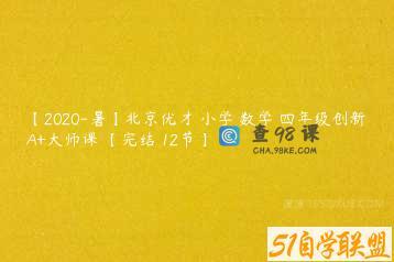 【2020-暑】北京优才 小学 数学 四年级创新A+大师课 【完结 12节】