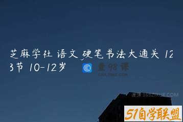 芝麻学社 语文 硬笔书法大通关 123节 10-12岁