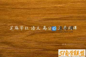 芝麻学社 语文 高分语文养成课