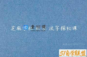 芝麻学社 科学 汉字探秘课