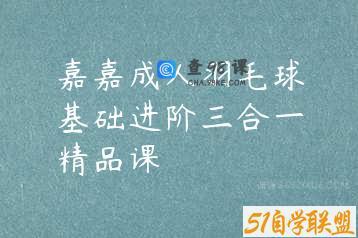 嘉嘉成人羽毛球基础进阶三合一精品课