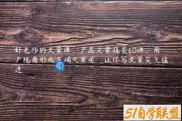 舒老师的文案课，产品文案痛苦60讲，用户视角形成正确文案观，让你写文案突飞猛进