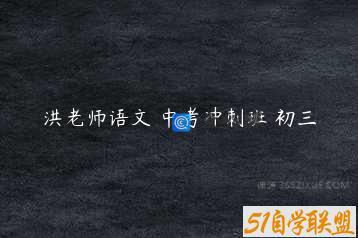 洪老师语文 中考冲刺班 初三