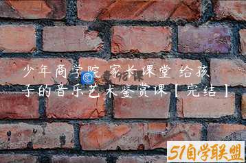 少年商学院 家长课堂 给孩子的音乐艺术鉴赏课【完结】