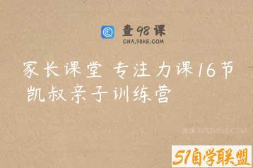 家长课堂 专注力课16节 凯叔亲子训练营