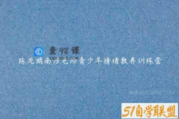 陈龙娟南汐老师青少年情绪教养训练营