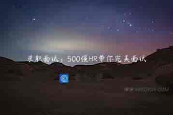 求职面试：500强HR带你完美面试