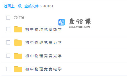初中物理万门中学初中物理竞赛课程（热学力学光学电学）专题课程