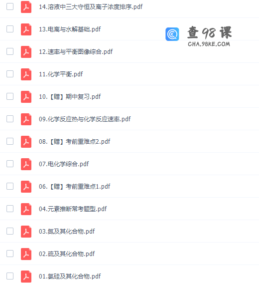 高中化学作业帮冯琳琳高三化学2021年秋季尖端班课程