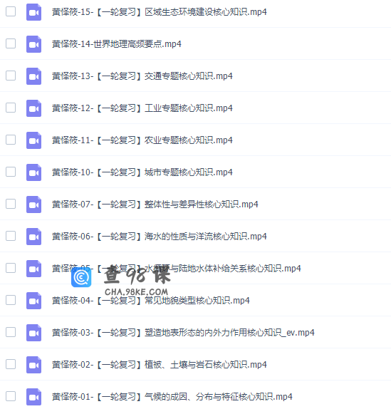 高中地理作业帮黄怿莜高三地理2021年秋季尖端班课程