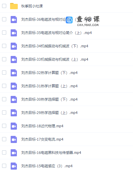 有道精品课刘杰高三物理2021年秋季目标班视频课程
