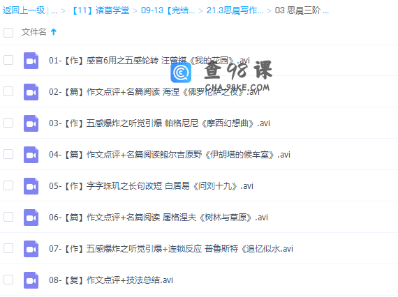 诸葛学堂思晨写作班三阶寒假课程8讲