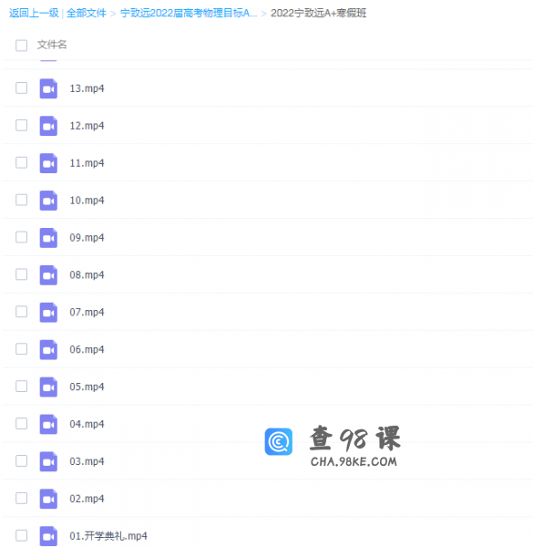 猿辅导宁致远2022届高考物理目标A+班二轮复习寒假班视频课程完结